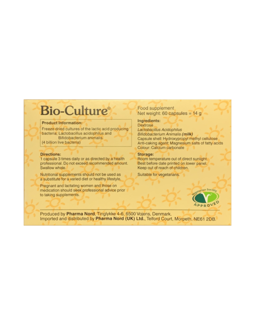 Bio-Culture-60 capsules back of pack